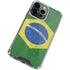 Brazil Flag Distressed iPhone 14 Pro Clear Case
